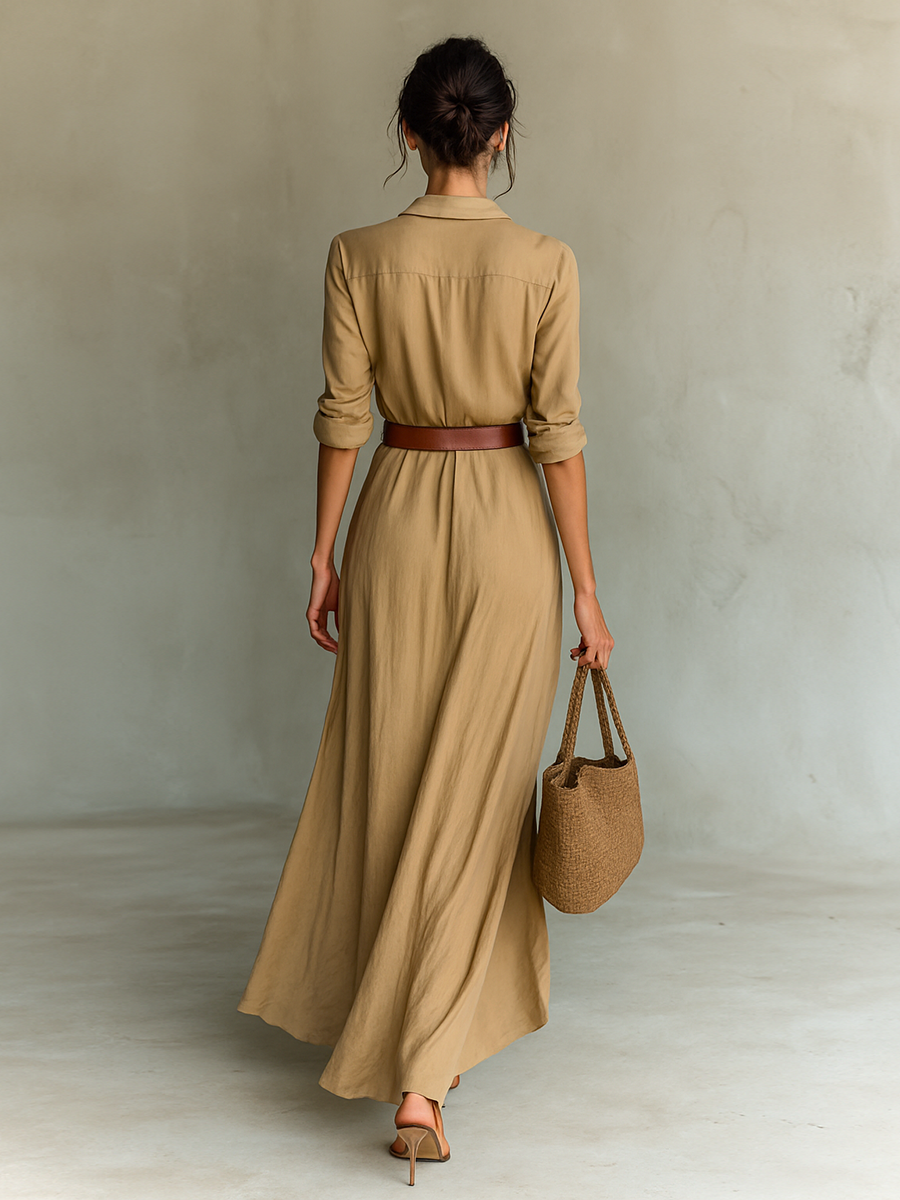 Sarah | Timeless Belted Maxi Dress