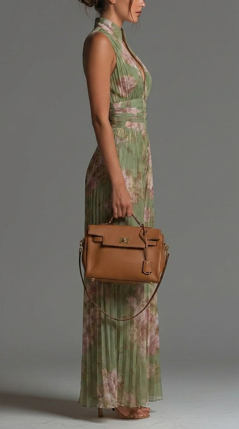 Sophia | Pleated Chiffon Jumpsuit Floral Pattern