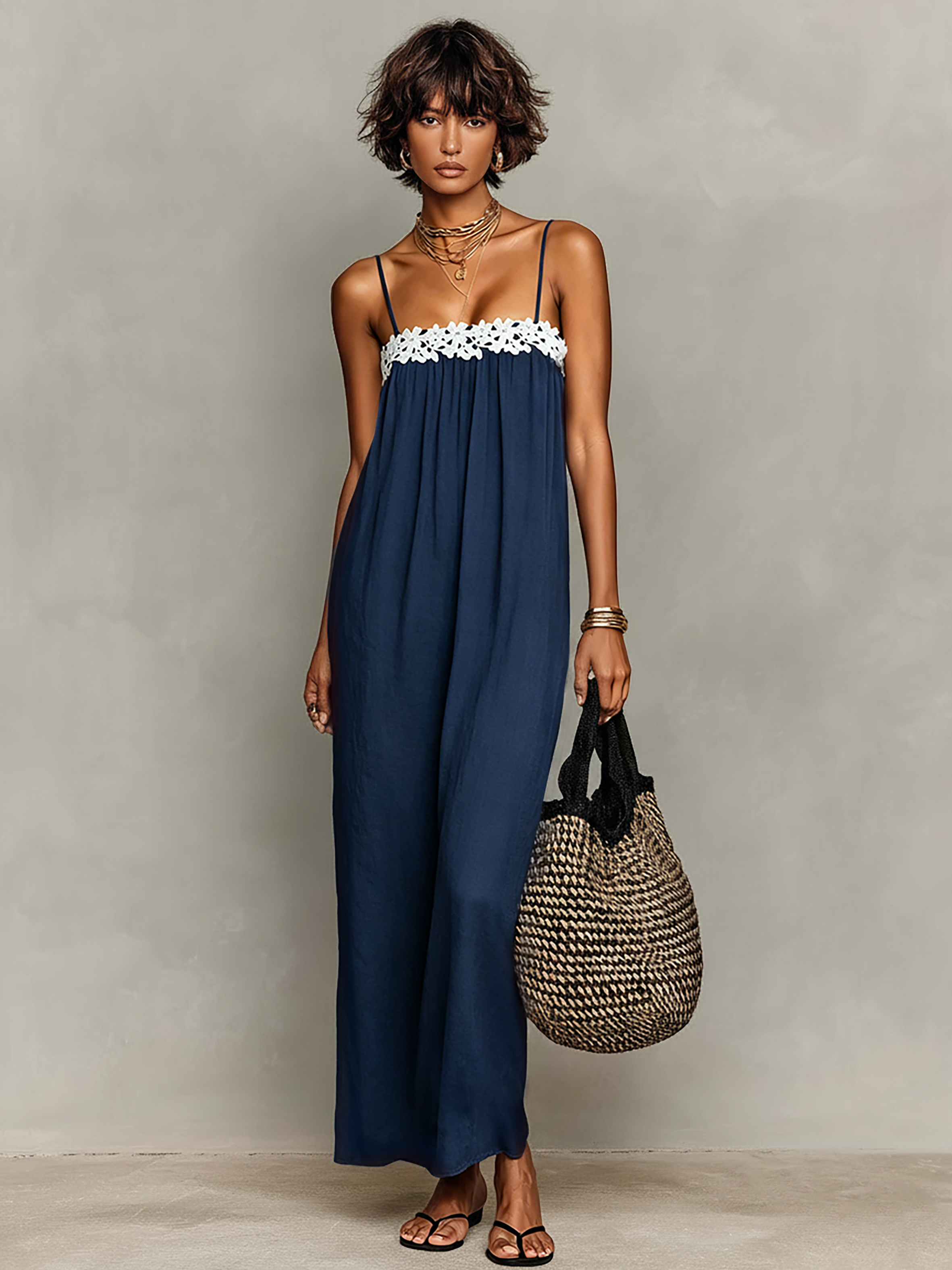 Marlene | Elegant Lace-Paneled Maxi Dress