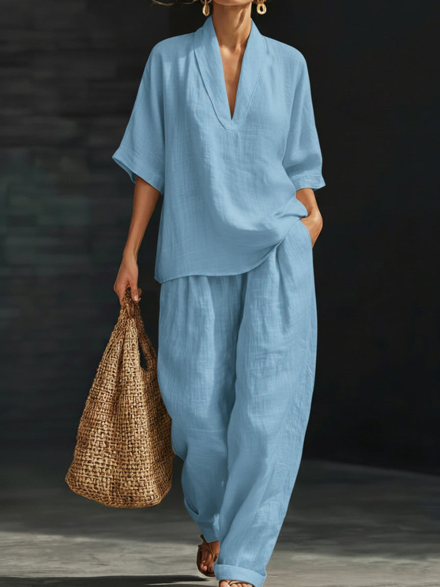 Elena | Minimalist Linen Lounge Set