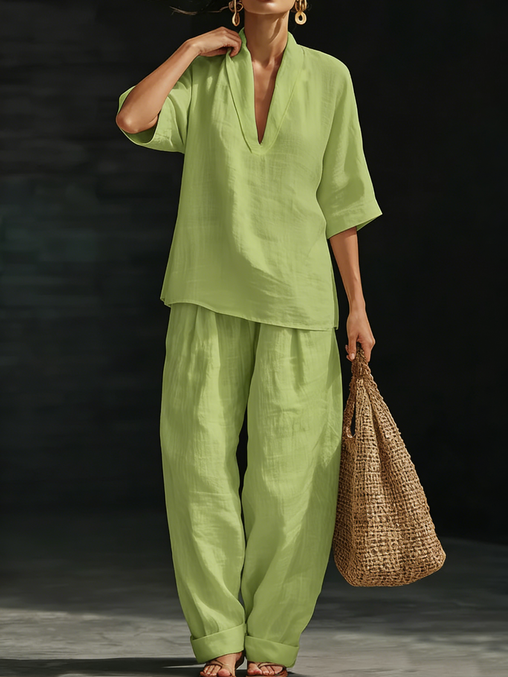 Elena | Minimalist Linen Lounge Set