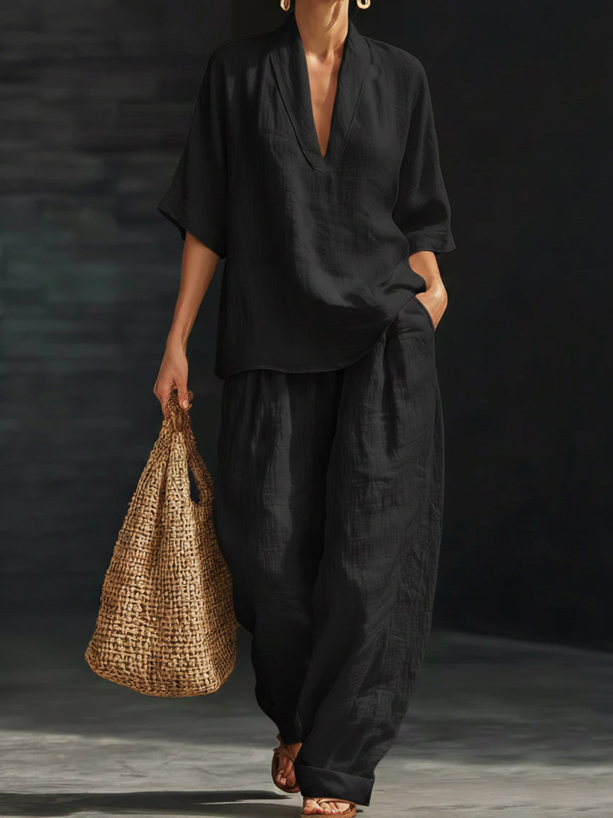 Elena | Minimalist Linen Lounge Set