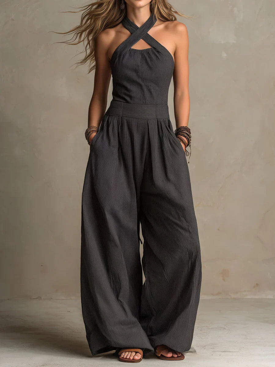 Isabella | Cross-Neck Halter Jumpsuit