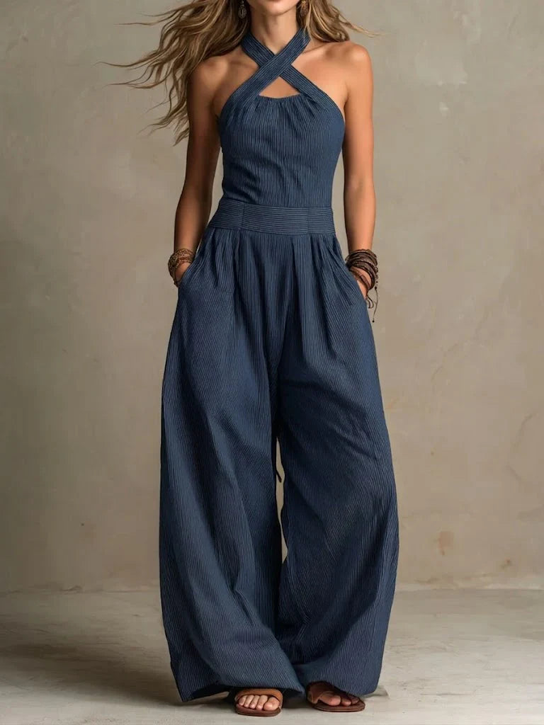 Isabella | Cross-Neck Halter Jumpsuit