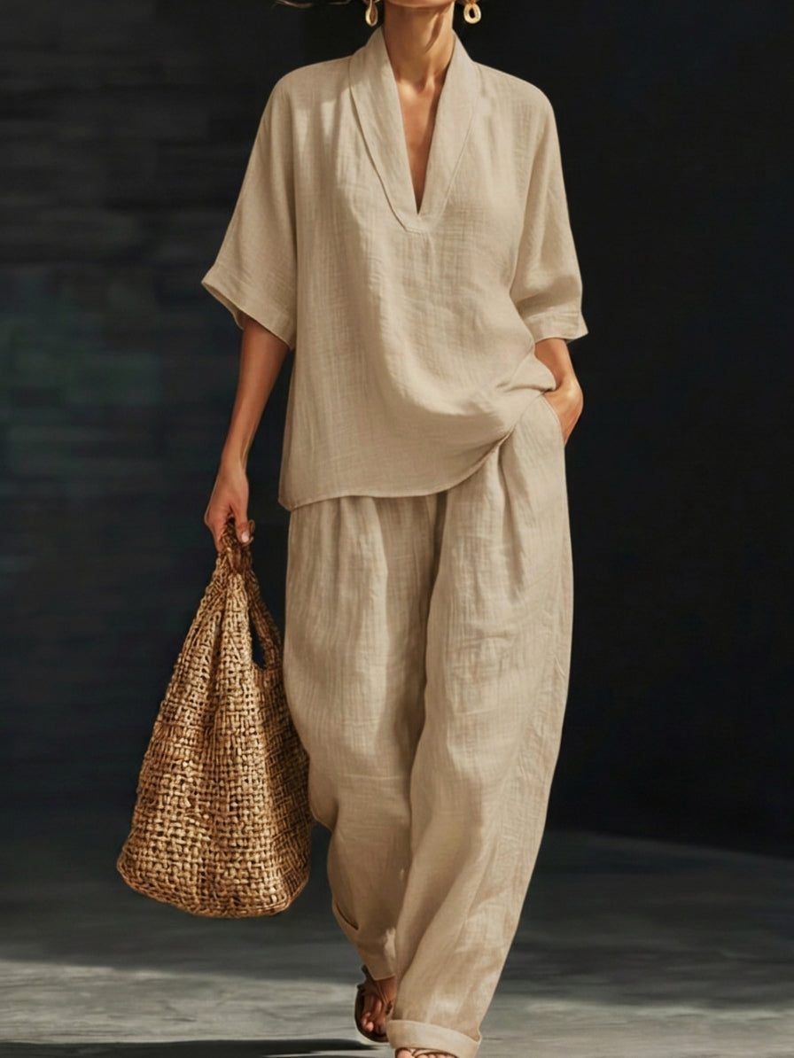 Elena | Minimalist Linen Lounge Set