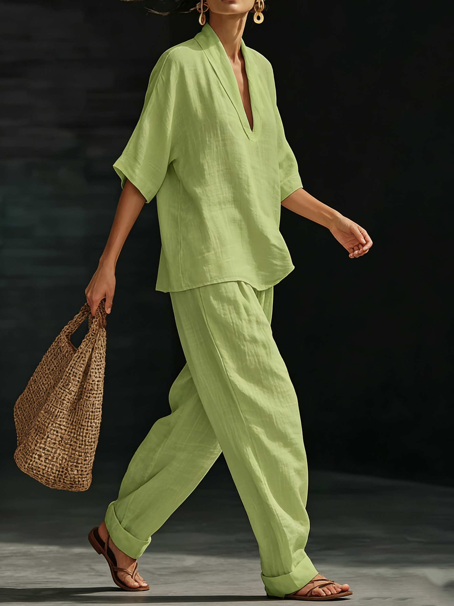 Elena | Minimalist Linen Lounge Set
