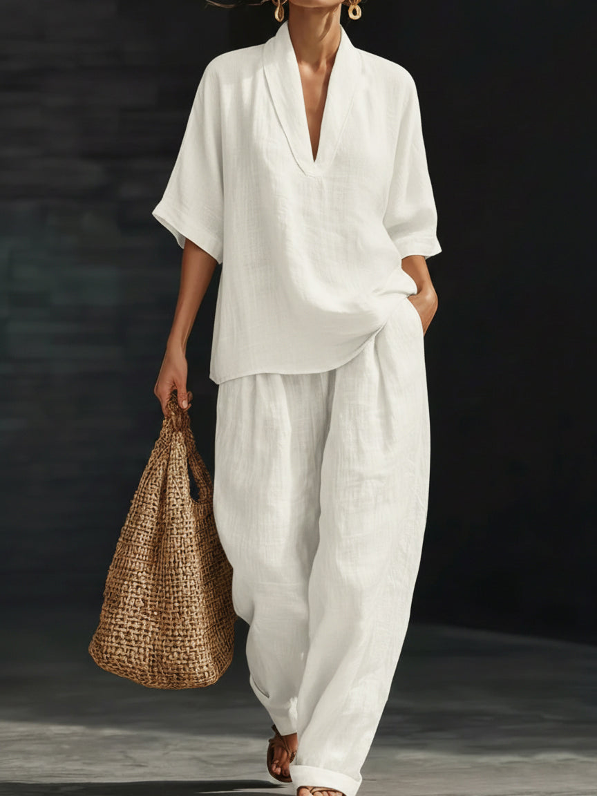 Elena | Minimalist Linen Lounge Set