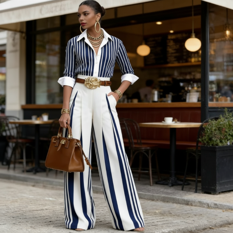Athens | Shirt and Wide-Leg Pants Set