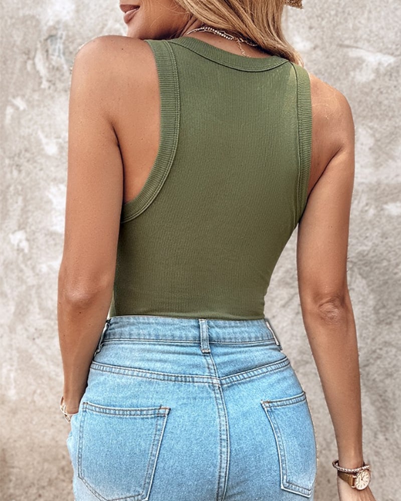Ariana | Built-In Bra Ribbed  Tank Top