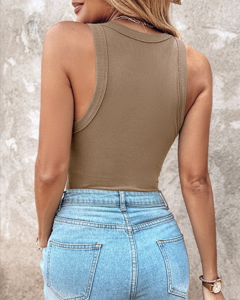 Ariana | Built-In Bra Ribbed  Tank Top